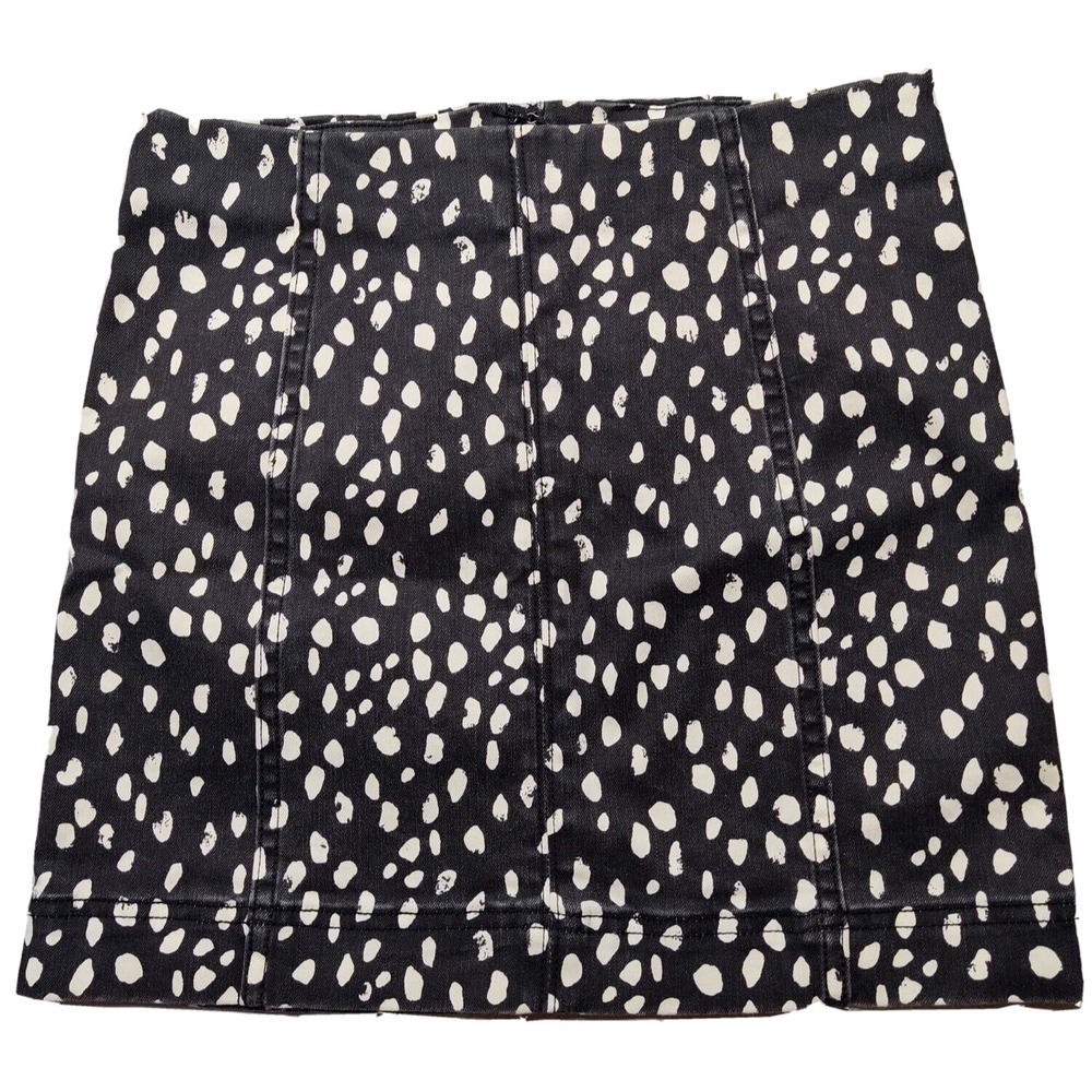 JOLT Juniors Size 5/27W Black Ivory Spot Cotton Blend Skirt NEW